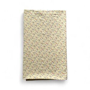Beige Floral Calico Print 100% Cotton 1 Yard Remnant